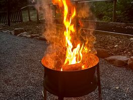 Fire pit and wood supplied by accommodation