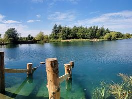 The beautiful paddle boarding lake