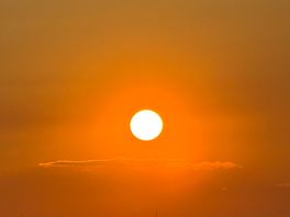The sun setting on from our sea view plot.