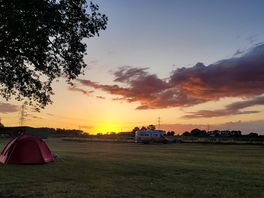 Camping at sunset