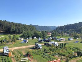 A rare sight - a camping ground with its own vegetable gardens!