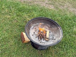 Fire pit by tent