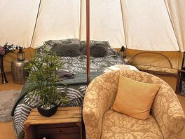 Inside the bell tent