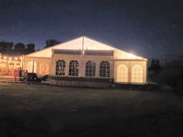 Outside the marquee