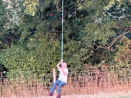 Grandson on the rope swing