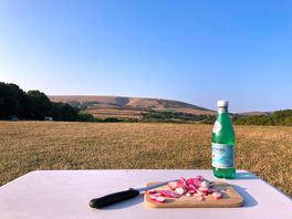 View from our pitch across rolling dorset landscape, beautiful