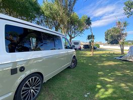 Van will fit sideways or front to back in pitch
