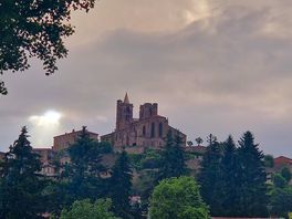 View from our pitch of the lovely town, just 5 minutes walk