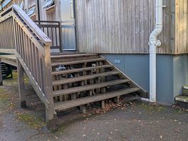 Entrance to showers and toilets