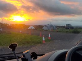 Spacious site with sunsets and occasional wind