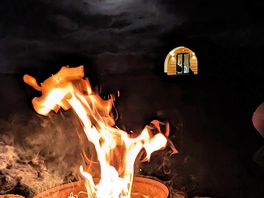 Nighttime view from the campfire.
