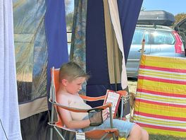 Reading a book in peace on the campsite