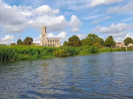 Fotheringhay church from the river