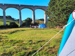 View of the viaduct from our tent.