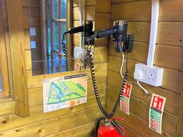 Hairdryer in toilet block