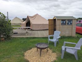 Lavender bell tent.