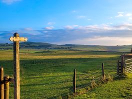 Behind the site across the hills at sundown