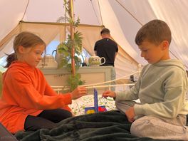 Games night in the glamping pod