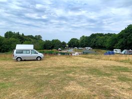 View from our pitch down to the lake.