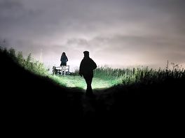 A night walk up to the entrance of the site from the costal path.