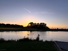 A view of one of the lakes at sunset