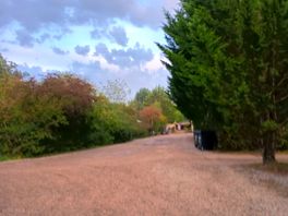 Car park area leading up to shower block and bar