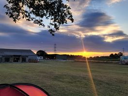 Camping at sunset