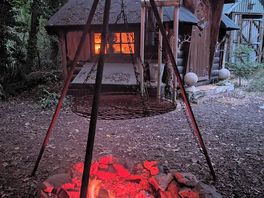 Fire pit and house