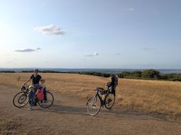 Hilly bike ride over to studland