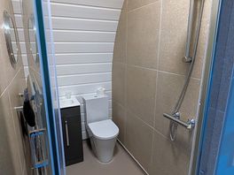Bathroom/shower within the pod.