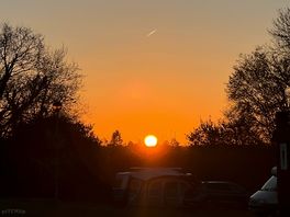 Sunset over the tree’s on site.