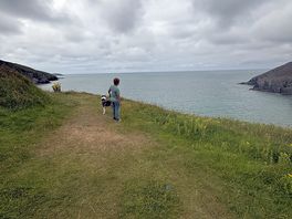 Walking the costal path that runs through the site.