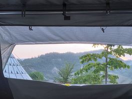 La vue de notre tente de toit