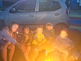 Toasted marshmallows over the fire