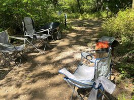 Didn’t take many photos, this is just one of our chairs and the fire pit provided