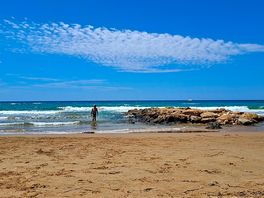 Strand in der nähe des campingplatzes