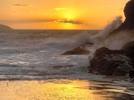 Mwnt beach at sunset