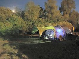 The moon rising over our camp