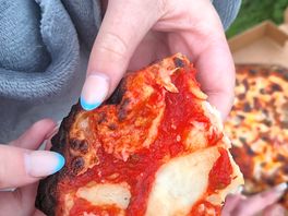 Burnt crust, doughy base