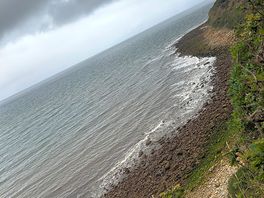 Sea view from bottom of cliff