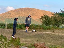 Walking over on long mynd/national trust