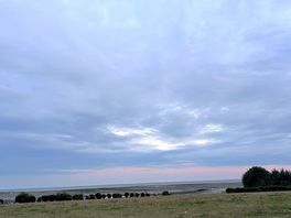 View of the beach from the camping field
