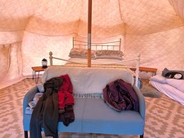 Inside the tent