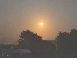 The moon at night on the sight.