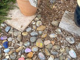 Painted stone display