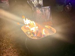 Bomb-fire at night