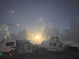 Campsite in moonlight