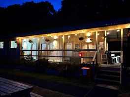 Night view shop/toilet washing area
