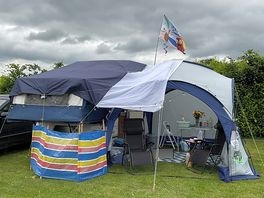 Our leaky folding camper but made to feel 100% welcome