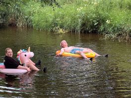 Frolicking in the lazy river.